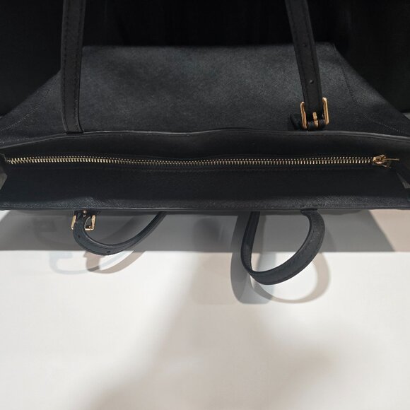 Tory Burch Large Black Leather Emerson Tote w/Gold Tone Hardware & Logo - EUC - Picture 5 of 11